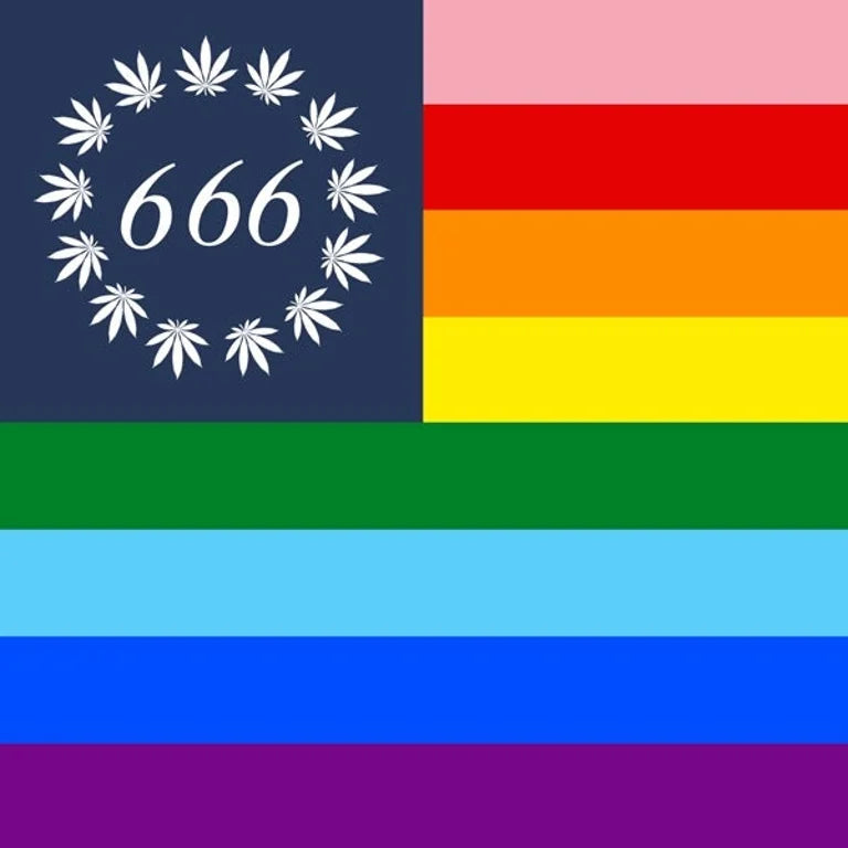 gay pothead PRIDE WEED 666 FLAG – Really Records